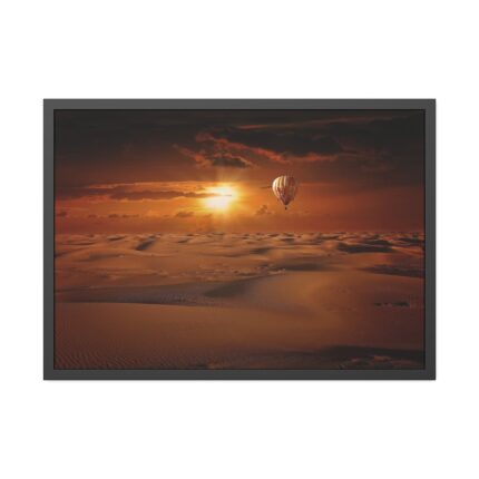 Hot Air Balloon in Desert Framed Poster