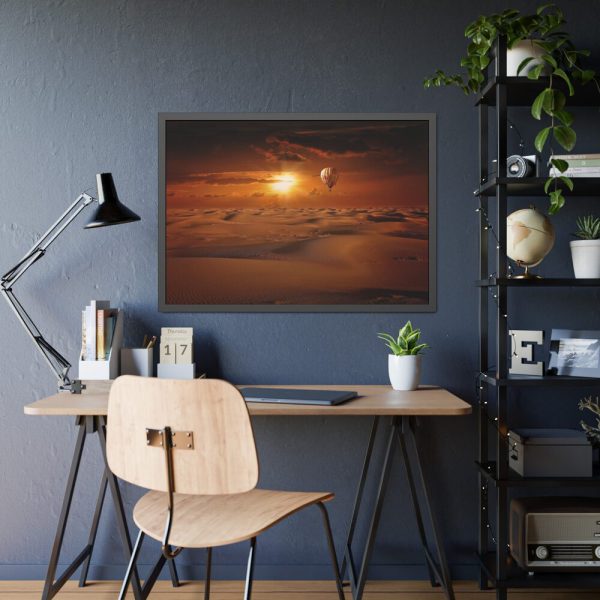 Hot Air Balloon in Desert Framed Poster
