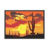 93854-620.jpg Cactus in Desert, Yellow Sky and Cow Framed Poster