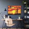 93854-622.jpg Cactus in Desert, Yellow Sky and Cow Framed Poster