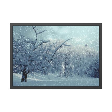 Forest Covered with Snow Framed Poster