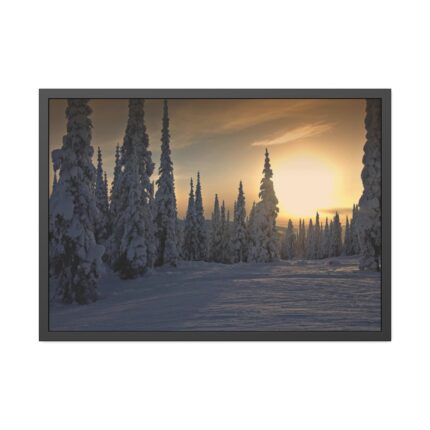 Dawn and Winter in the Forest Framed Poster