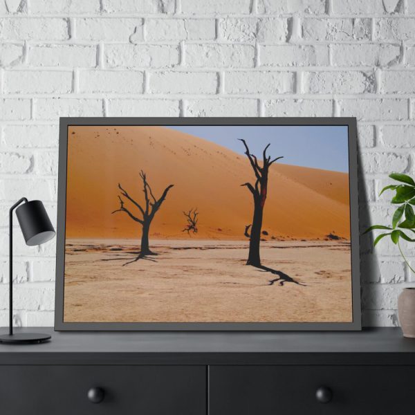 93854-683.jpg Desolate Trees in the Sandy Desert of Deadvlei Hiking Trail Framed Poster