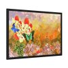 93854-73.jpg Butterflys on Flowers Background Framed Poster