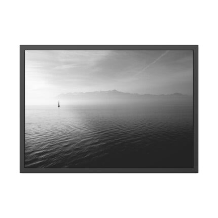 Black and White Sky and Sea Framed Poster
