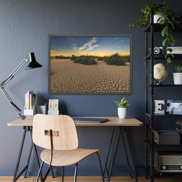 93854-746.jpg Drought Dehydrated Clay Floor Earth Cracked Framed Poster