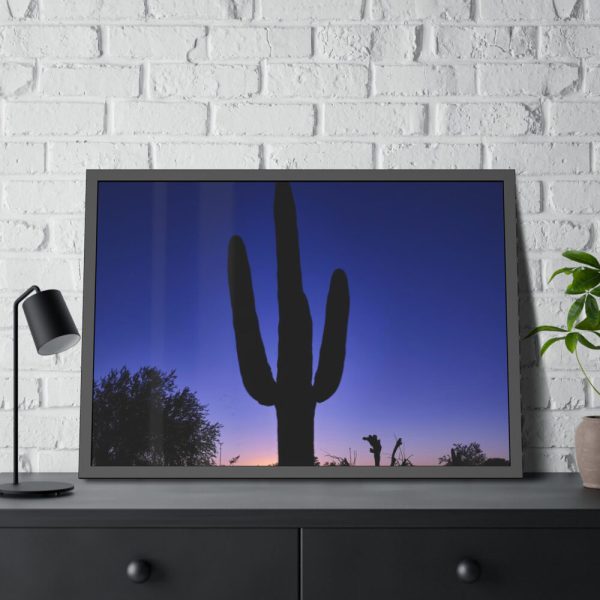 93854-751.jpg Saguaro Cactus Dominates in the Garden of the White Stallion Ranch Framed Poster