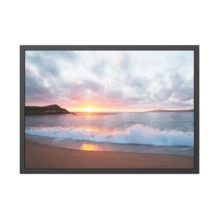 Pacific Coast Sunset at Monterey, California Framed Poster
