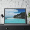 93854-787.jpg Beach View With White Sand and Blue Ocean in Summer Framed Poster
