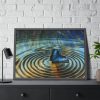 93854-79.jpg Butterfly on Collage Rings Framed Poster