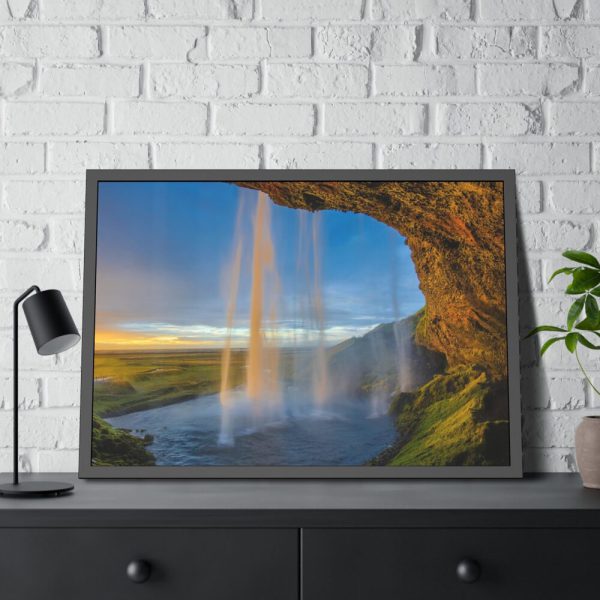93854-827.jpg Waterfall on a Cave Framed Poster