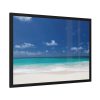 93854-845.jpg Blue Sky Sandy Beach Aesthetic Landscape Framed Poster