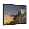 Lighthouse and Beautiful Sunset Framed Poster