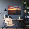 Lighthouse and Red Sky in the Morning Framed Poster