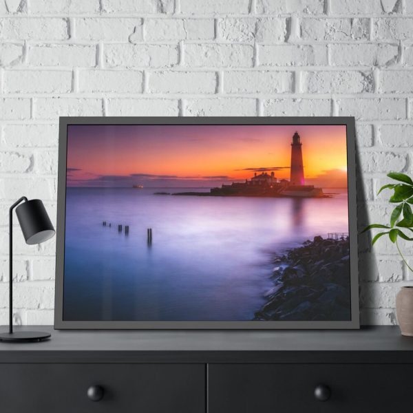 Lighthouse in the Dusk Framed Poster