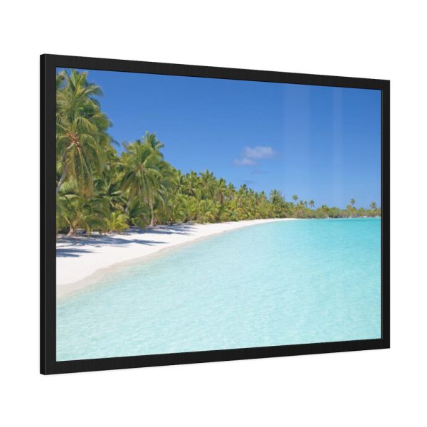 93854-873.jpg Sunny Beach With Palm Tree Framed Poster
