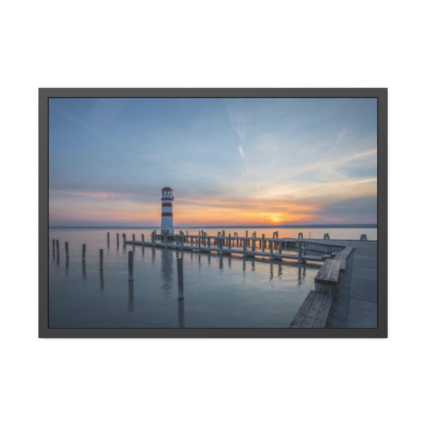 Lighthouse on the Ocean Dock Framed Poster