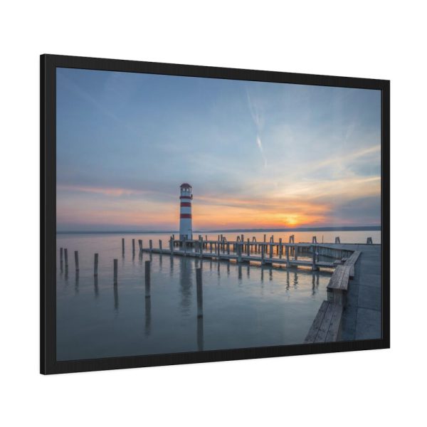 Lighthouse on the Ocean Dock Framed Poster