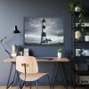 93854-882.jpg Lighthouse With Black Sky Framed Poster