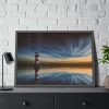 93854-887.jpg Water Reflection and Lighthouse in Dusk Framed Poster