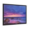 93854-889.jpg Rocks, Pink, Purple and Navy Sky Framed Poster