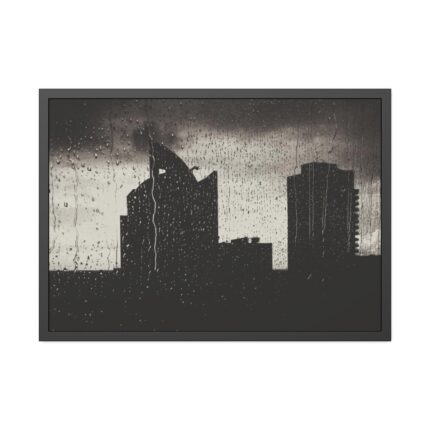 Rainy Night from the Window Framed Poster
