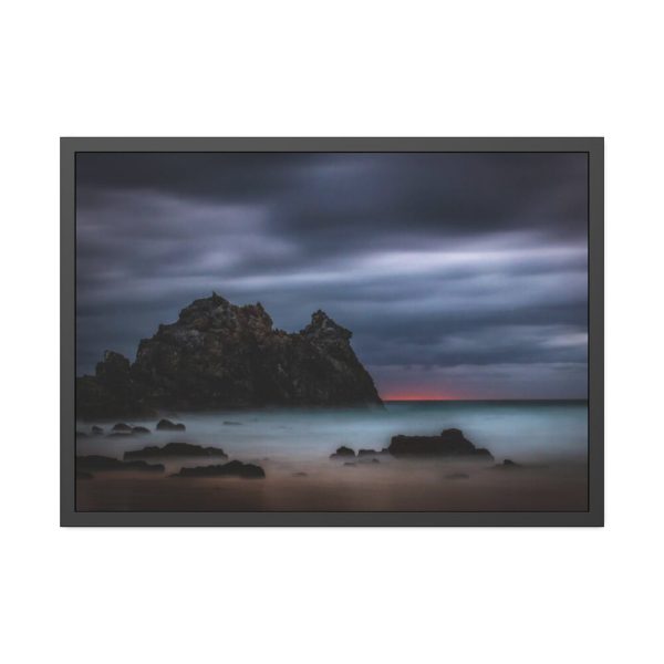 93854-916.jpg Sunset During Storm is Comimg to the Island Framed Poster