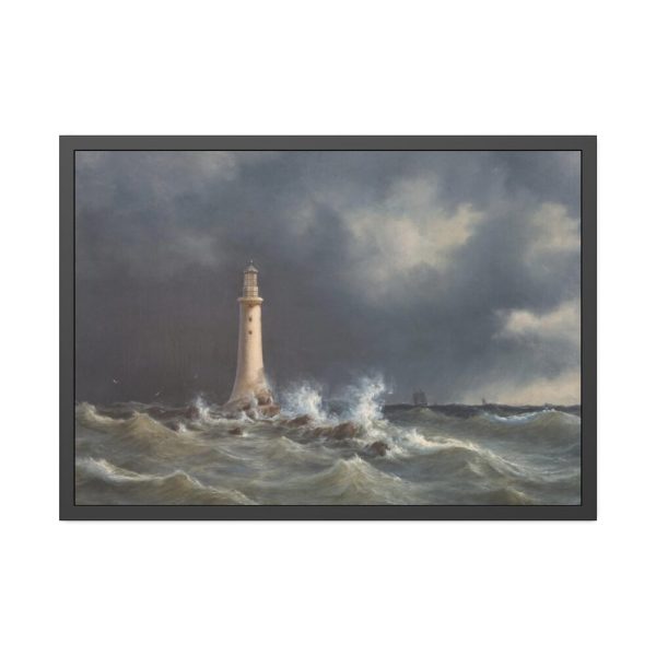 Eddystone Lighthouse by Anton Melbye Framed Poster