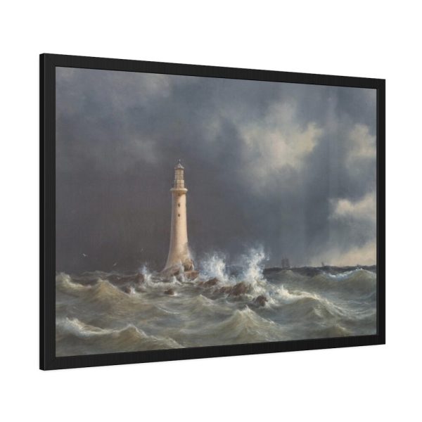 Eddystone Lighthouse by Anton Melbye Framed Poster