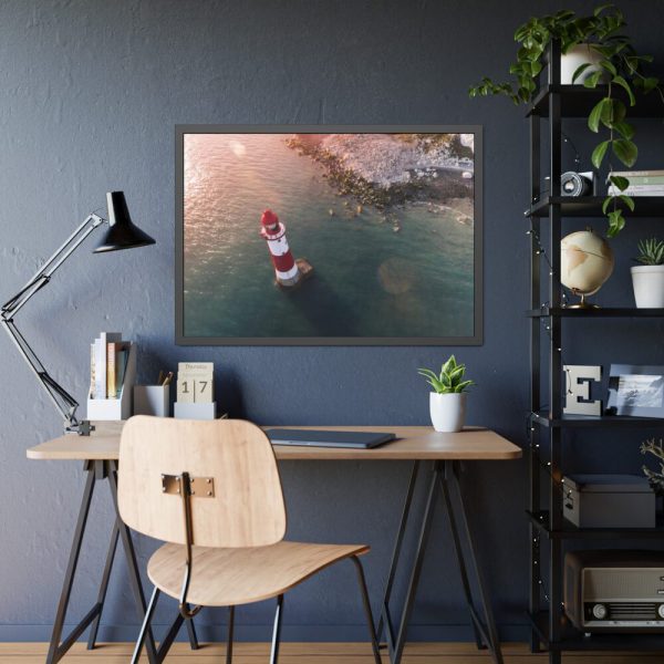 Lighthouse Drone View  Framed Poster