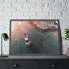 Lighthouse Drone View  Framed Poster