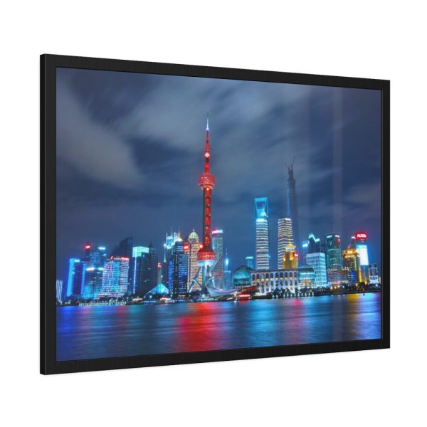 93854-945.jpg Light Building in the Night Framed Poster