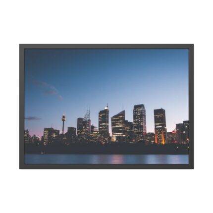 Buildings in the Night Framed Poster