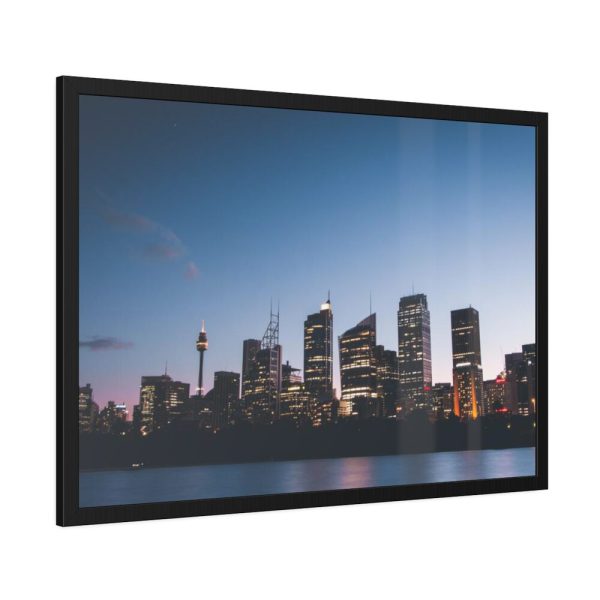 Buildings in the Night Framed Poster