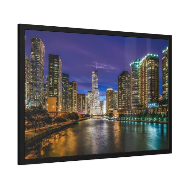 93854-977.jpg Chicago Illinois River Water Reflections Framed Poster