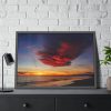 93855-1002.jpg Red Sky at Morning with Ocean Framed Poster