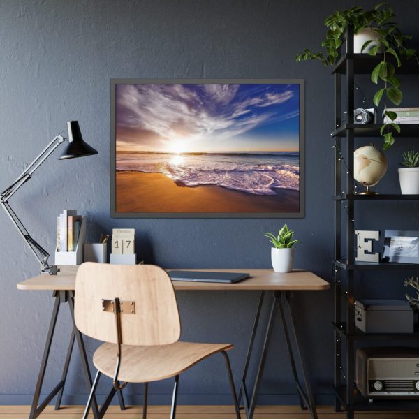 93855-1013.jpg Sunset and Ocean in California Framed Poster