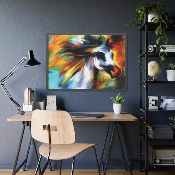 Horse in Abstract Digital Art Framed Poster