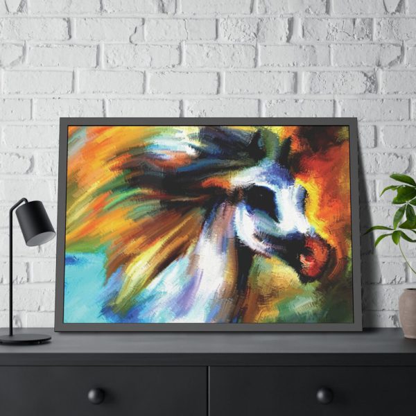 Horse in Abstract Digital Art Framed Poster