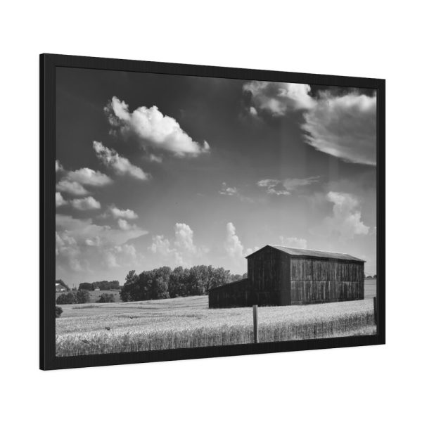 93855-1036.jpg Black and White Barn Framed Poster