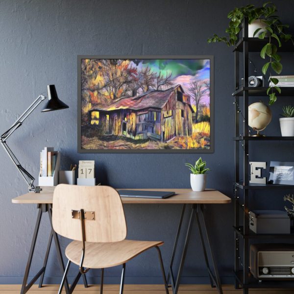 Shed Shack House Woden Framed Poster