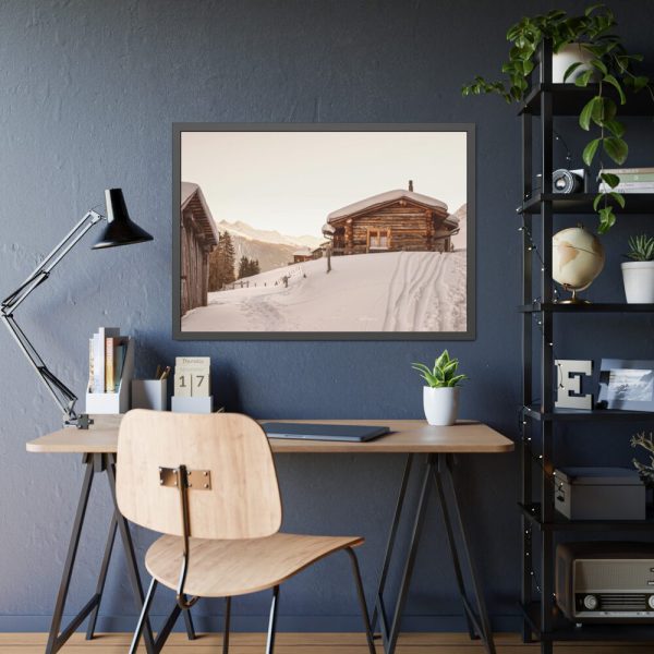 Cabin in the Winter Framed Poster
