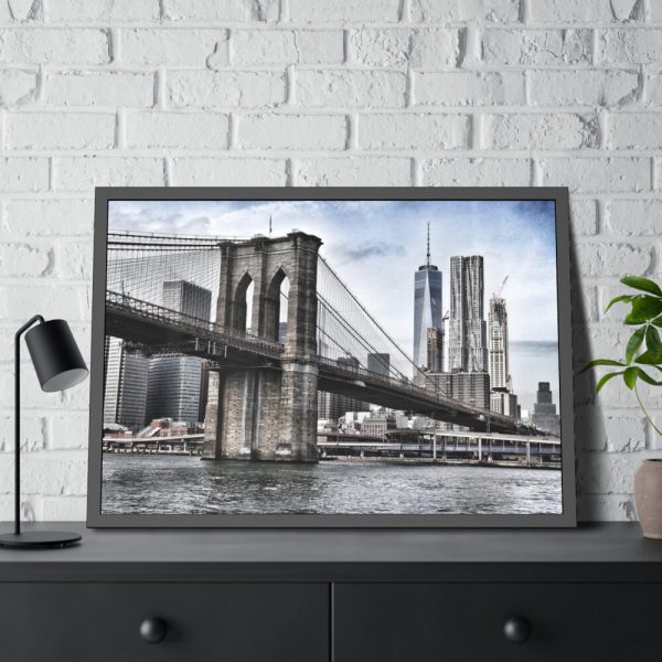 93855-1086.jpg Brooklyn Bridge, New York Framed Poster