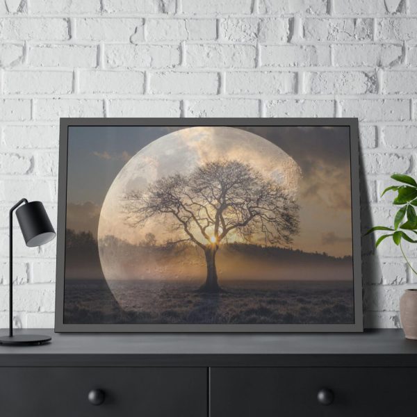 93855-1118.jpg Moon Tree Atmosphere Framed Poster