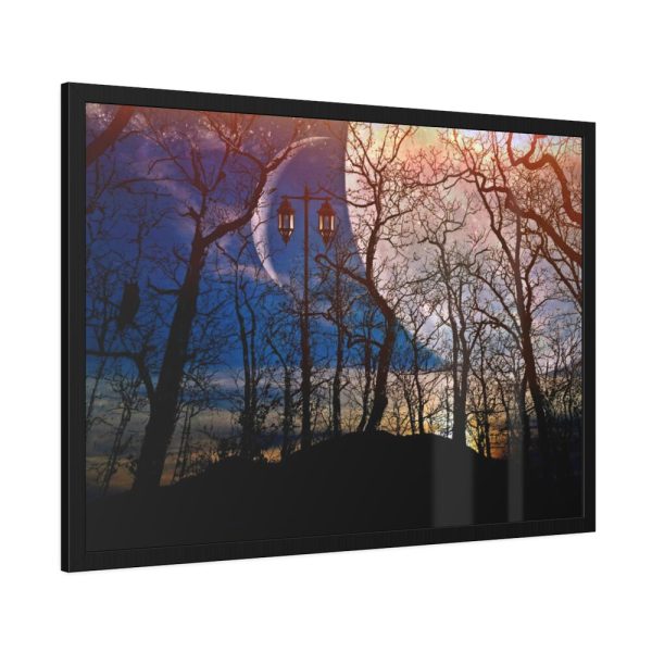 93855-1140.jpg Full Moon and Forest Night Darkness Framed Poster