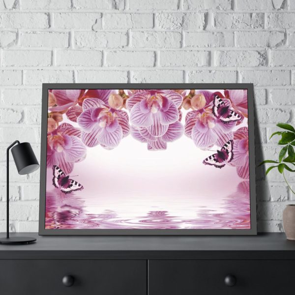 Orchid Background Flowers Framed Poster
