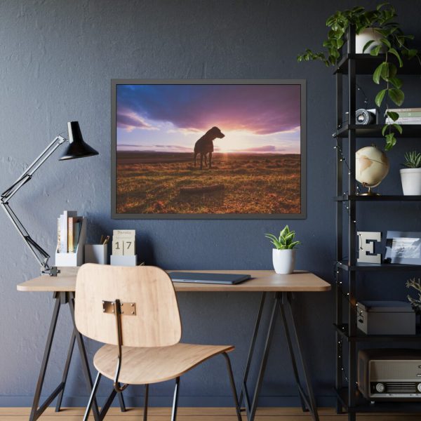 Free Dog at Sunset Framed Poster