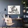 Domestic Cat on a Stool and Three Kittens by Gottfried Mind Framed Poster