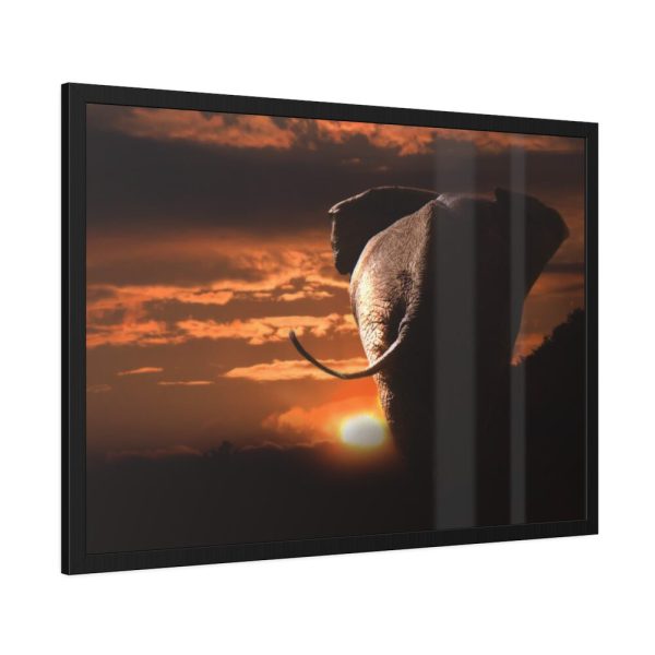 93855-269.jpg Elephant and Yellow Sky Framed Poster