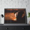 93855-271.jpg Elephant and Yellow Sky Framed Poster